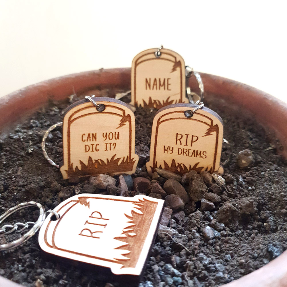 Gravestone Keyring 🪦